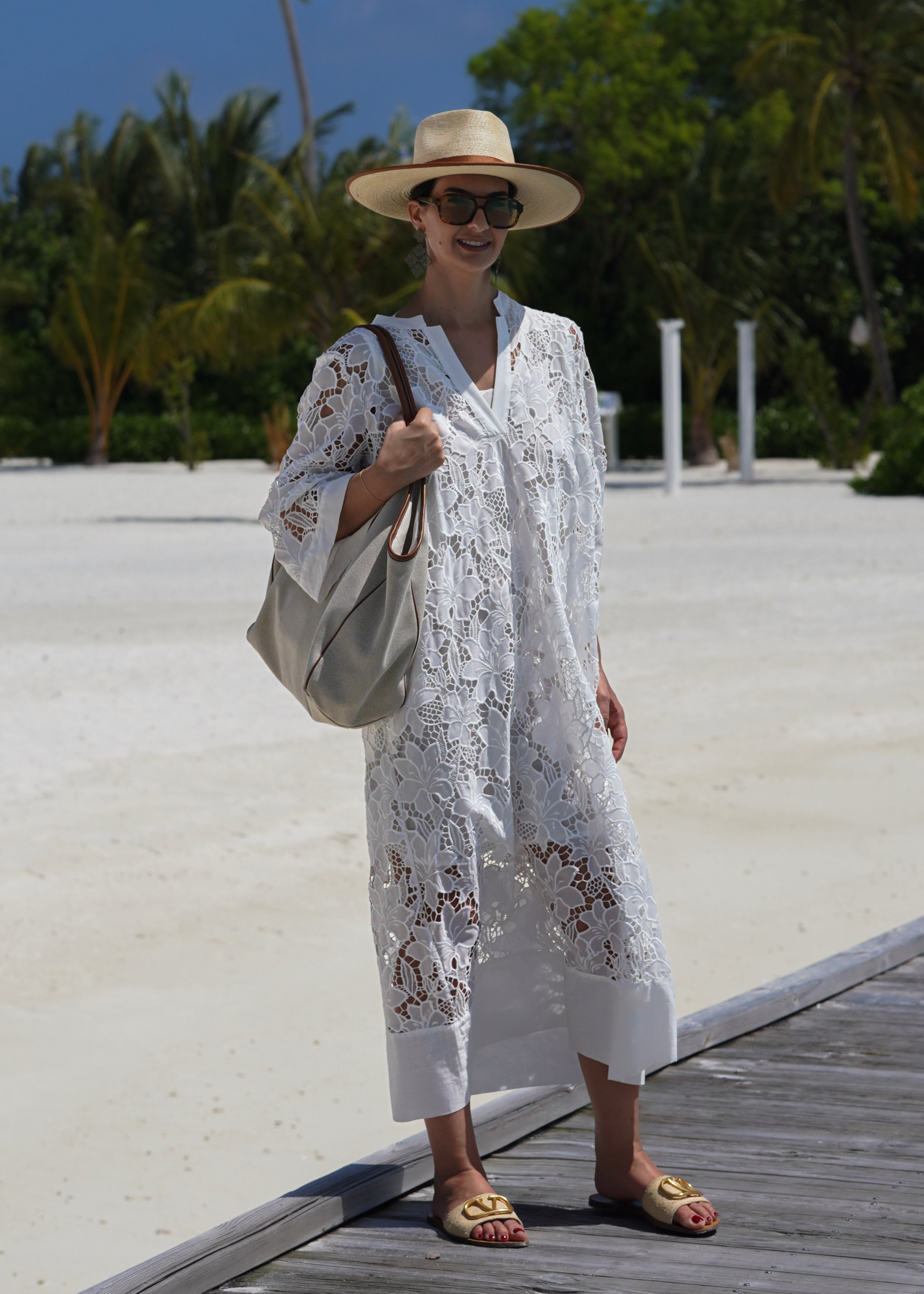 Vestido Luana de encaje blanco