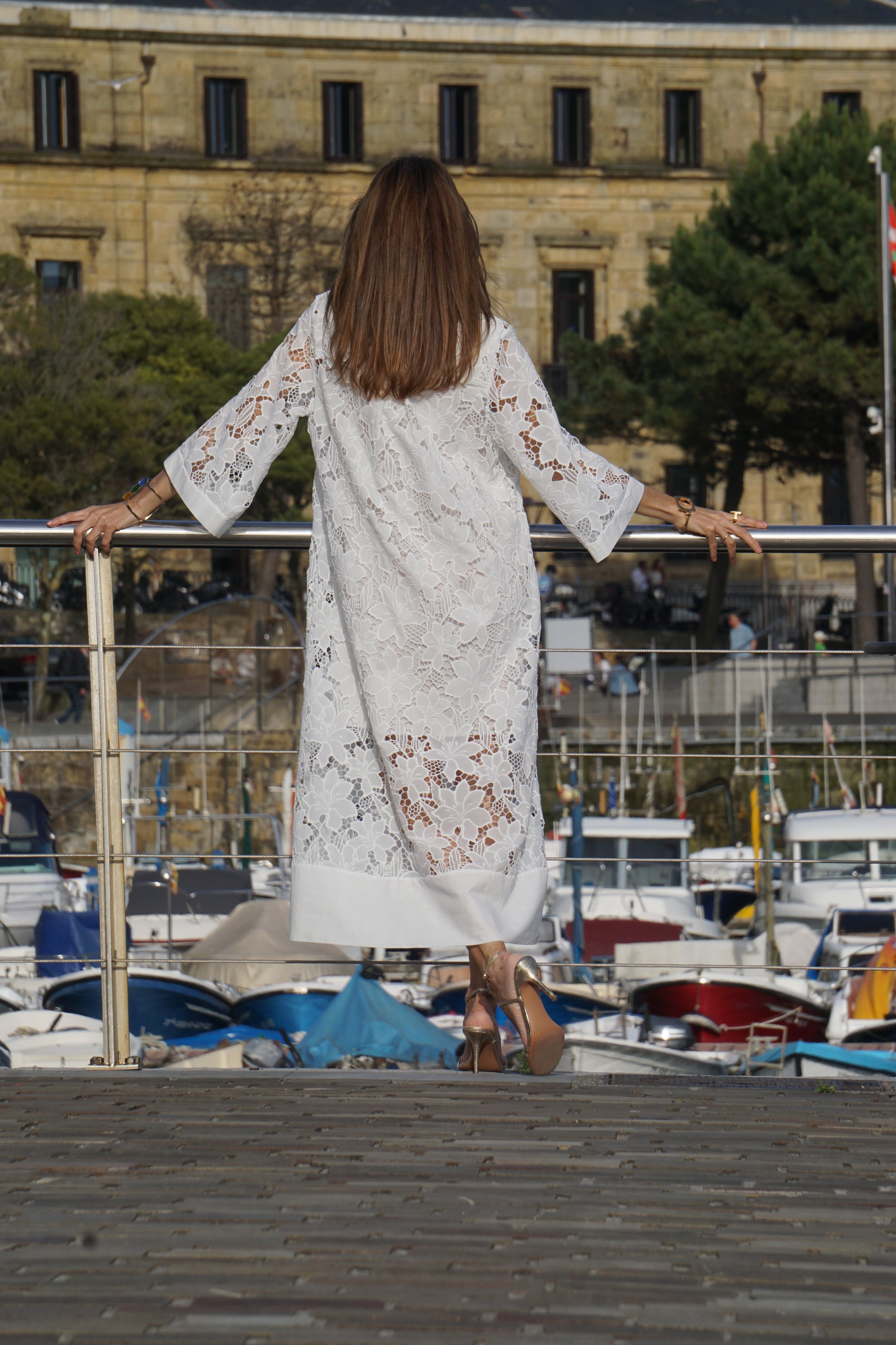 Vestido Luana de encaje blanco
