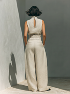 María - Conjunto de lino de estilo minimalista para mujer.