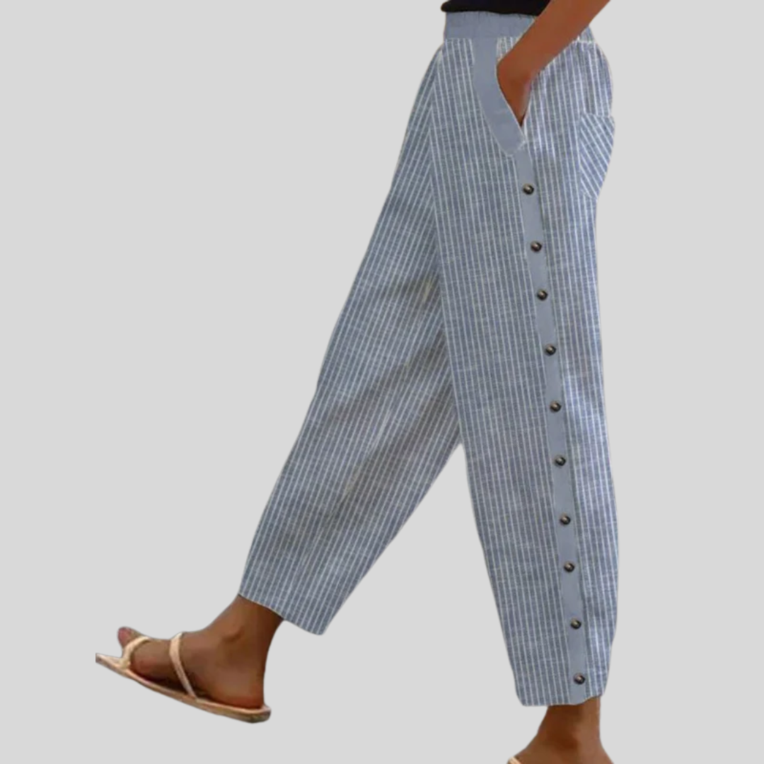 Linaya | Pantalones a rayas con botones