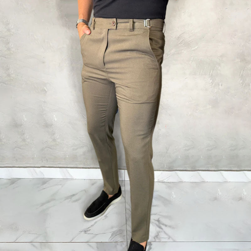 Roberto | Pantalones elegantes slim elásticos