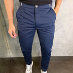Roberto | Pantalones elegantes slim elásticos