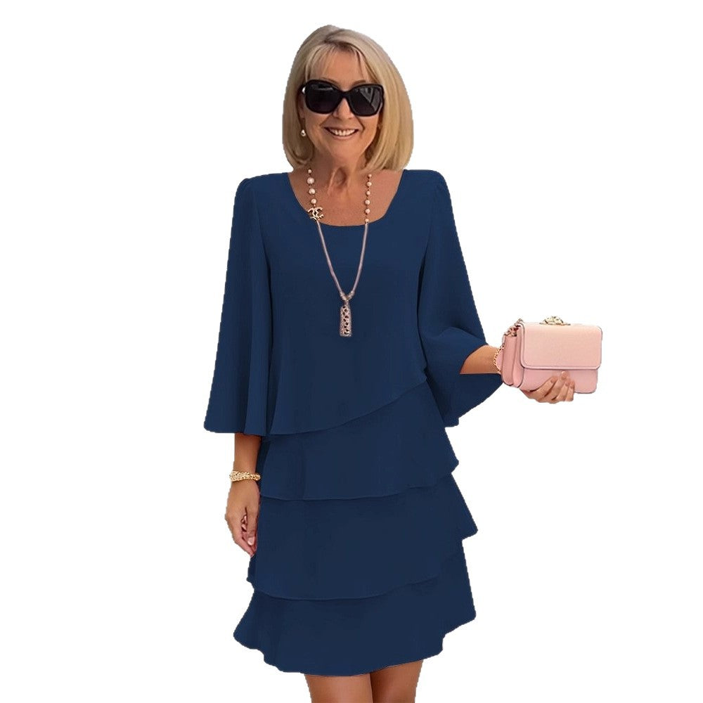 Marga | Elegante vestido midi con volantes
