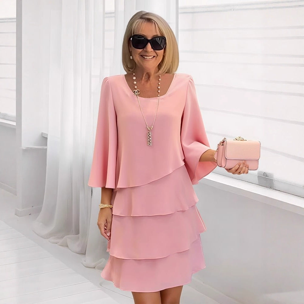 Marga | Elegante vestido midi con volantes
