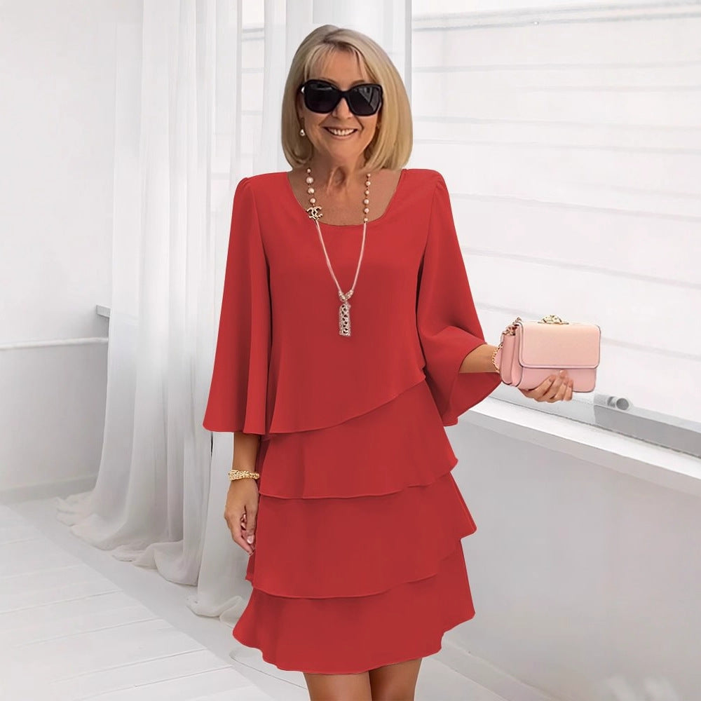 Marga | Elegante vestido midi con volantes