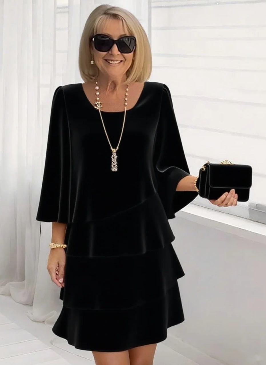 Marga | Elegante vestido midi con volantes