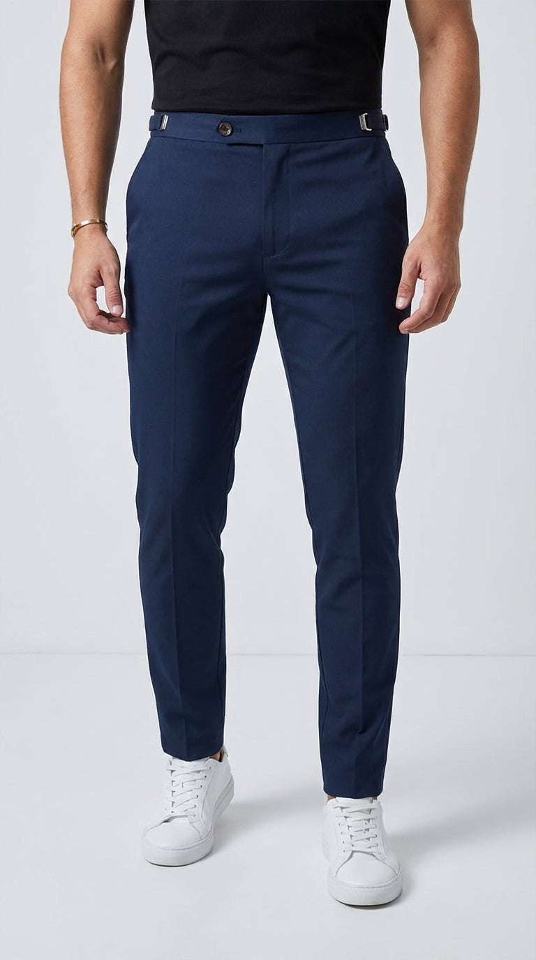 Roberto | Pantalones elegantes slim elásticos