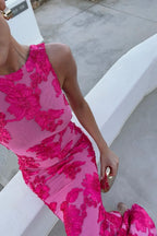 Diana | Vestido largo floral rosa