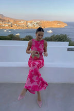 Diana | Vestido largo floral rosa