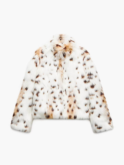 Séfora | Abrigo de piel con estampado de leopardo