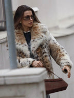 Séfora | Abrigo de piel con estampado de leopardo