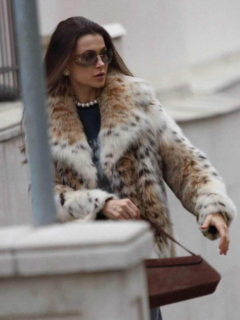 Séfora | Abrigo de piel con estampado de leopardo