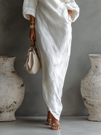 Elise™ | Elegante vestido largo de un solo hombro en blanco