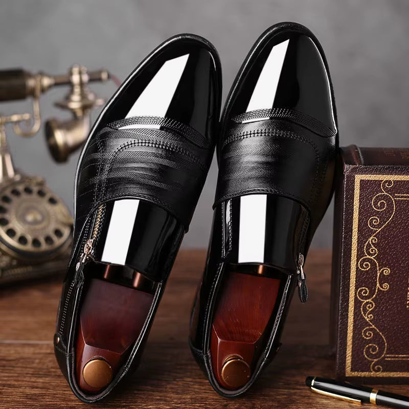 Durán | Mocasín con cremallera y doble textura