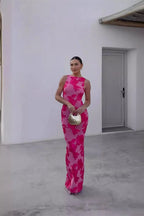 Diana | Vestido largo floral rosa