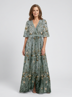 Mélodie | Vestido largo de flores con cuello en V