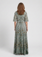 Mélodie | Vestido largo de flores con cuello en V