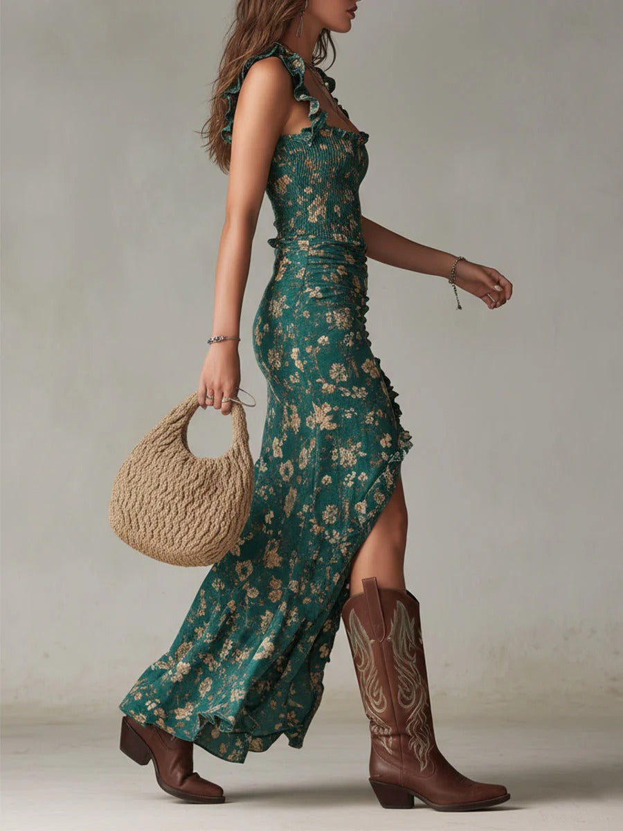 Mika | Vestido largo boho retro