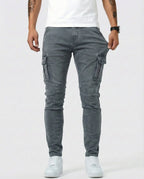 Óscar | Pantalón Cargo Marino Elástico