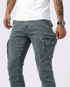 Óscar | Pantalón Cargo Marino Elástico