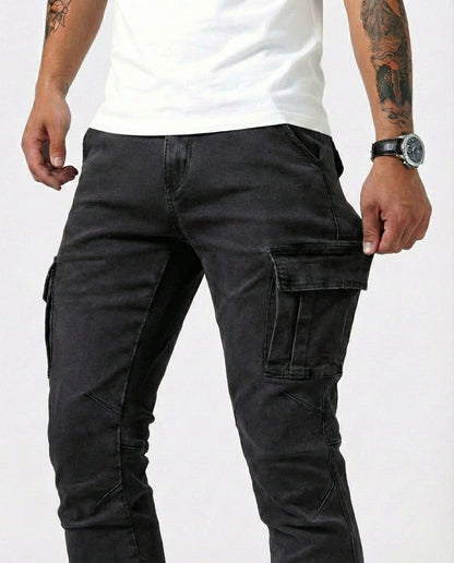 Óscar | Pantalón Cargo Marino Elástico