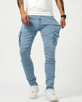 Óscar | Pantalón Cargo Marino Elástico