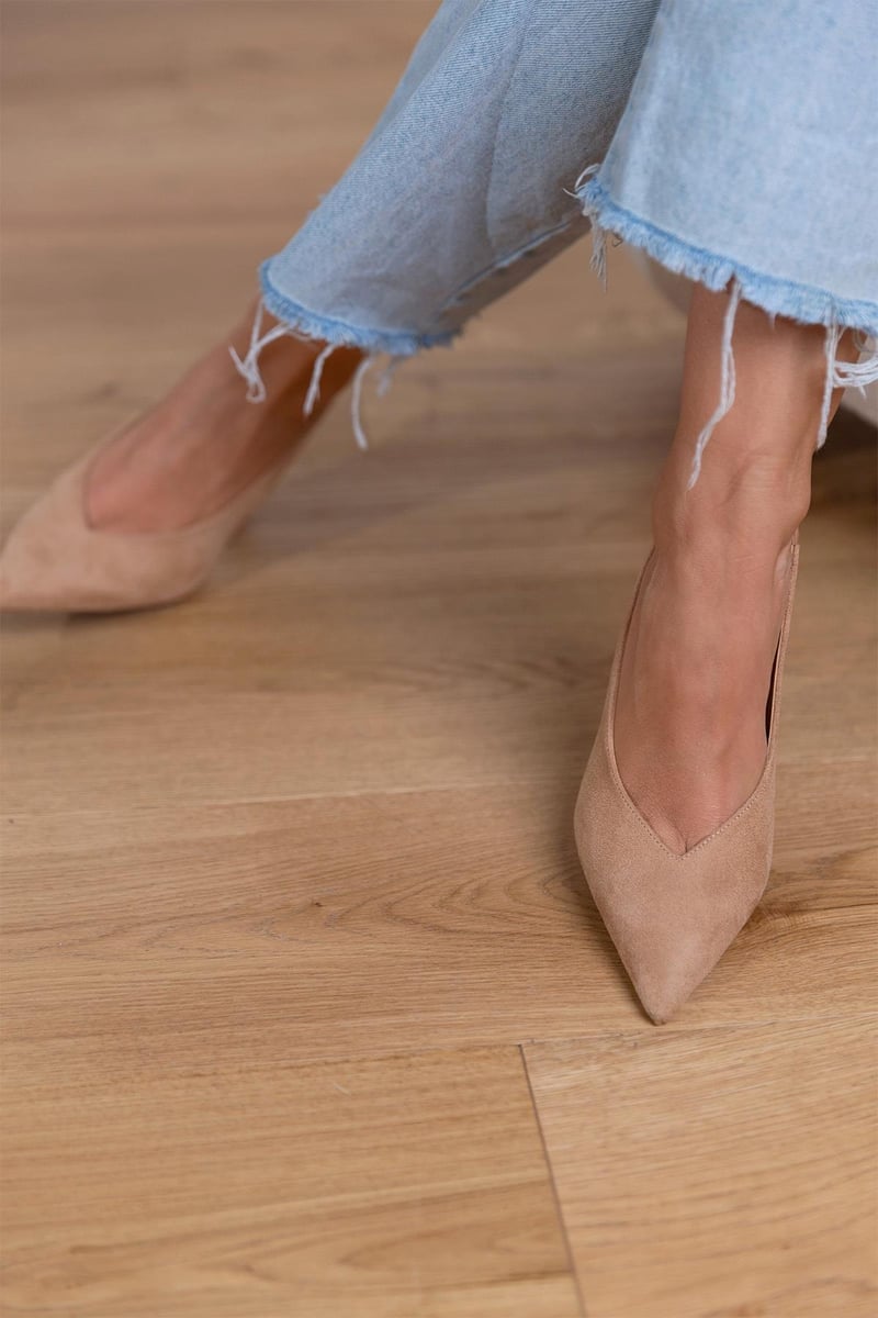 Malena | Zapatos de tacón bajo en color nude