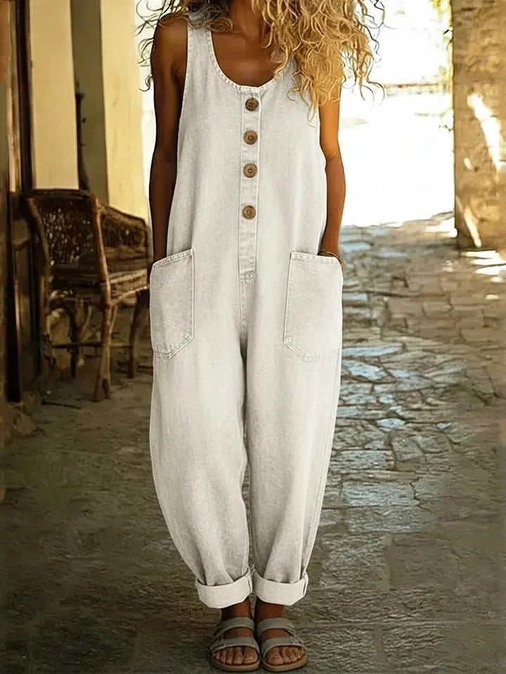 Ruth™ | Peto de denim de algodón con lavado vintage