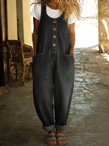 Ruth™ | Peto de denim de algodón con lavado vintage