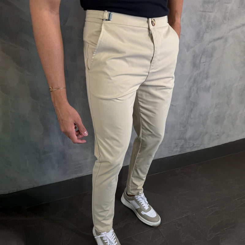 Roberto | Pantalones elegantes slim elásticos