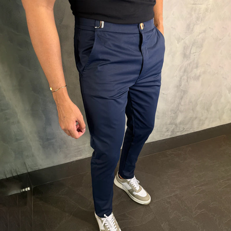 Roberto | Pantalones elegantes slim elásticos