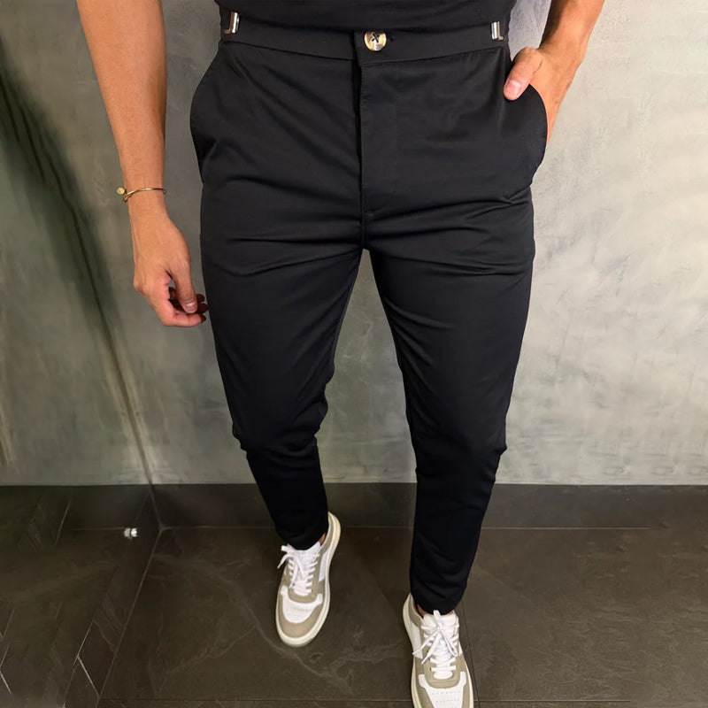 Roberto | Pantalones elegantes slim elásticos